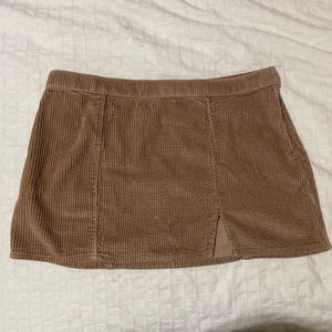 Aerie Tan Corduroy Fall Micro Mini Skirt Size Medium